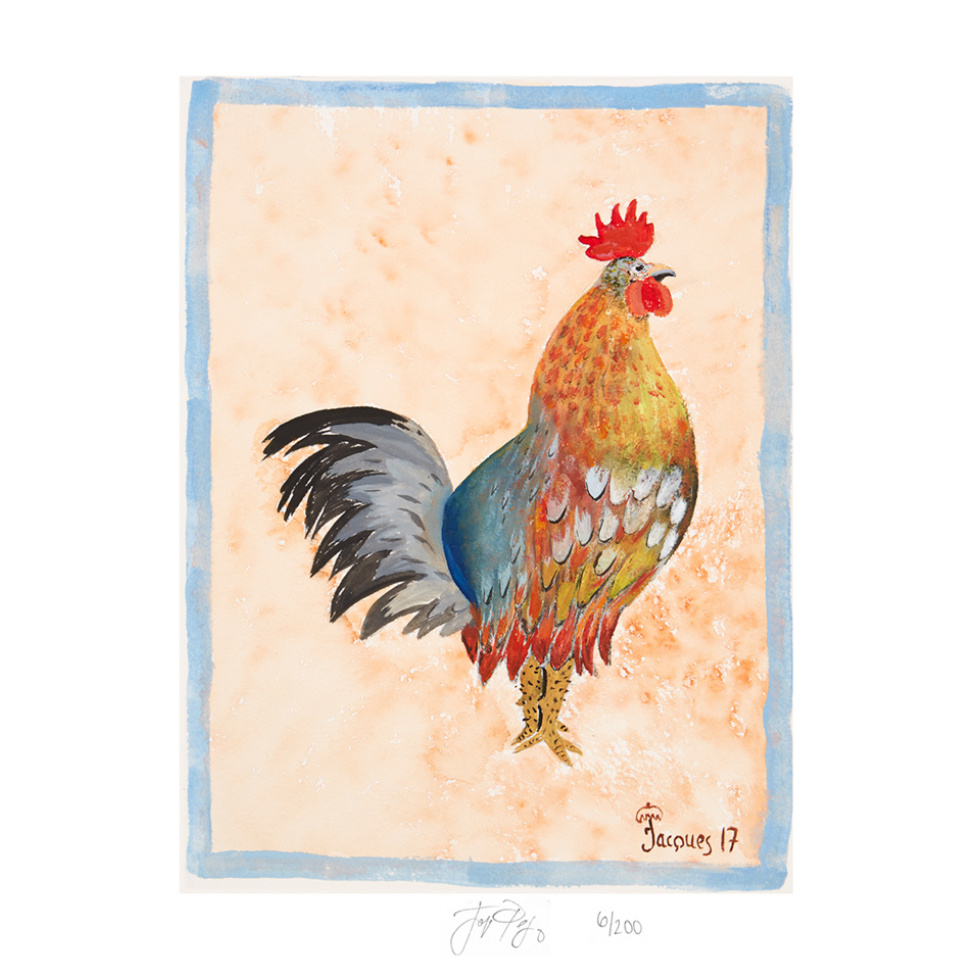 “Hippie Cock” unframed limited edition Jacques Pepin print. Individually signed and numbered.