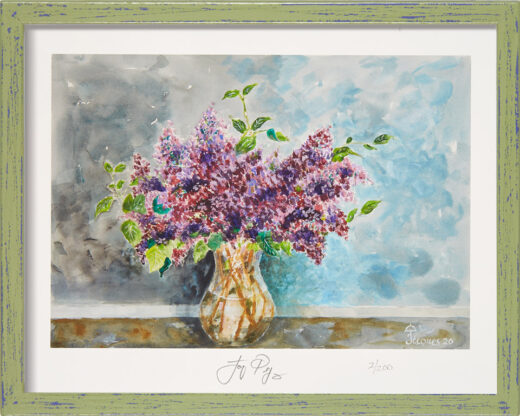 “Lilas du Jardin” framed limited edition Jacques Pepin print. Individually signed and numbered.