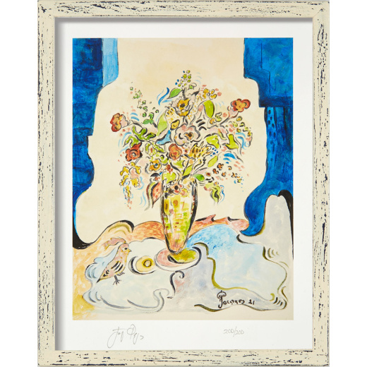 “Little Bird” framed limited edition Jacques Pepin print. Individually signed and numbered.