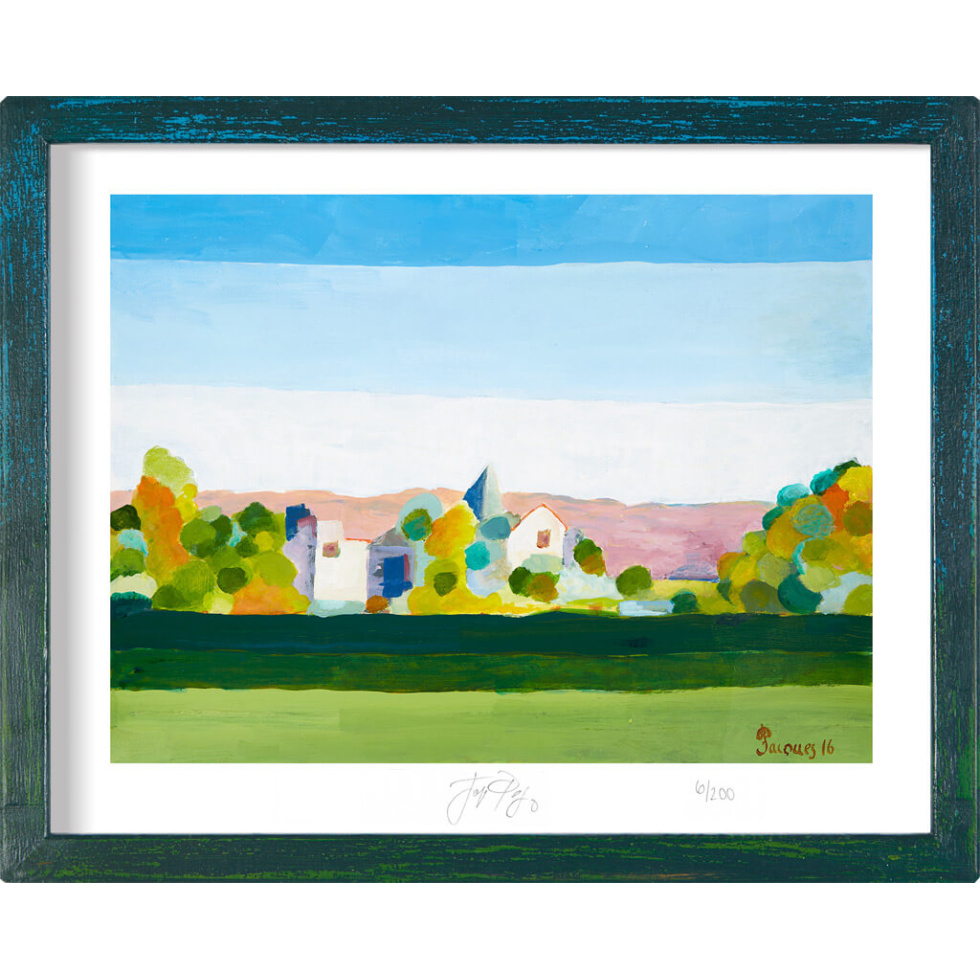 “Serenity Landscape” framed limited edition Jacques Pepin print. Individually signed and numbered.