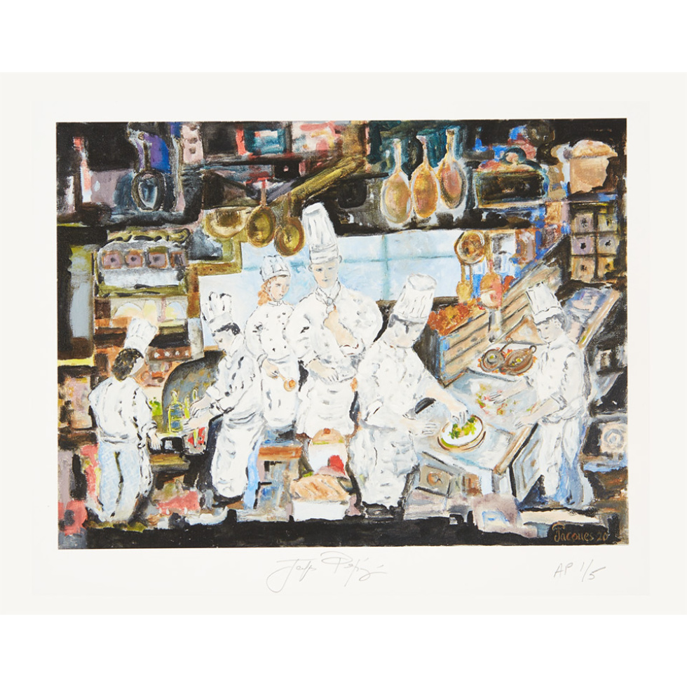 “Teamwork” unframed limited edition Jacques Pepin print. Individually signed and numbered.