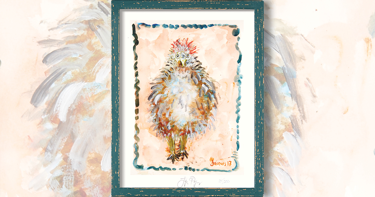 油絵pappa gallo Jacques Pepin's “The Tattle Cock” Retired Limited Edition Print
