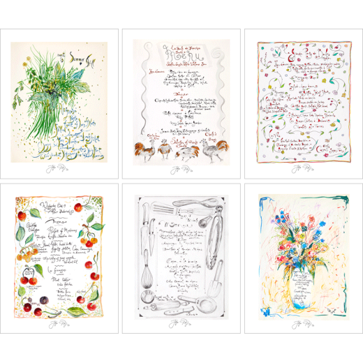 Jacques Pepin’s Signed Menu Prints (Discounted Set of Six)