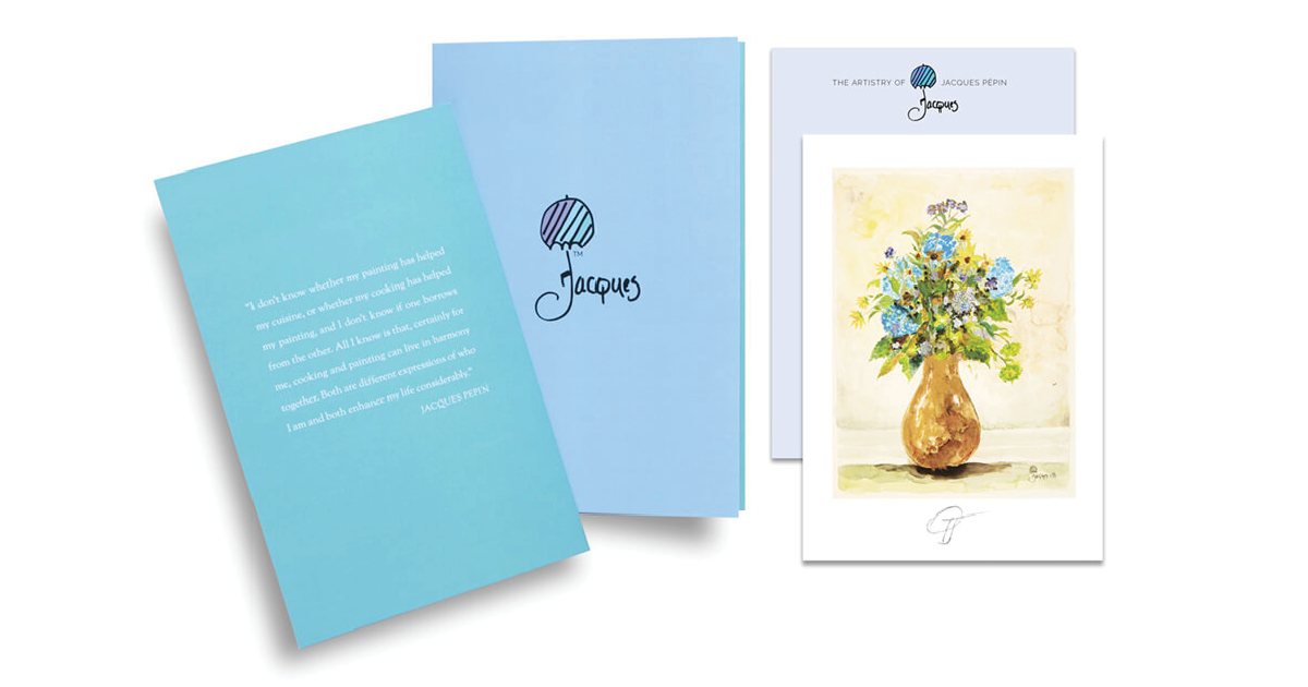 “Brown Vase” Jacques Pepin Small Print Gift Set Xxx Small Print Signed