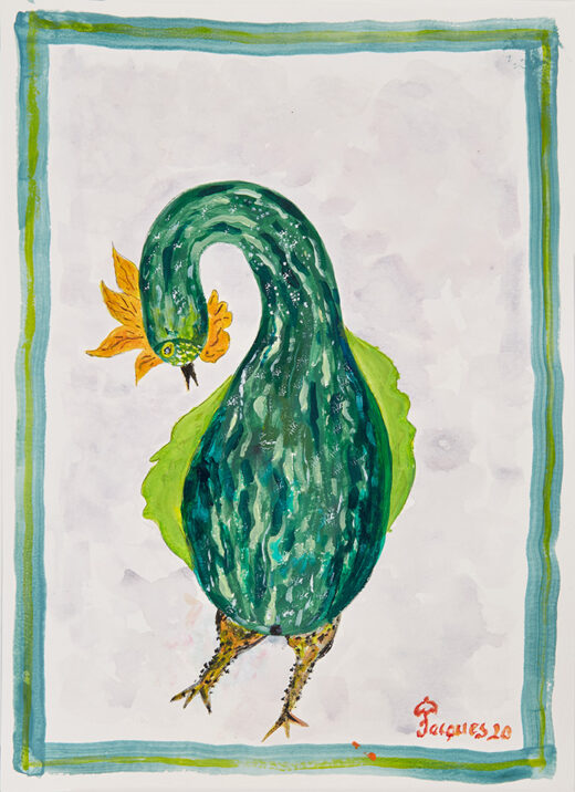 “Chicken with Squash” Original Artwork For Sale by Chef and Artist Jacques Pepin