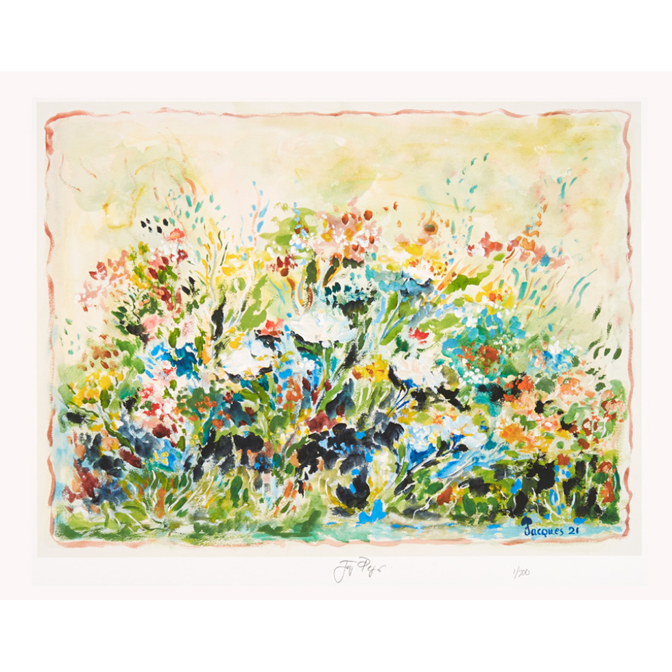 “Field of Flowers” unframed gallery-size limited edition Jacques Pepin print. Individually signed and numbered.