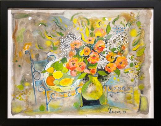 “Flowers and Fruit” Original Artwork For Sale by Chef and Artist Jacques Pepin
