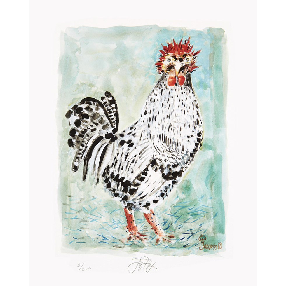“Mighty Fowl” (retired) unframed limited edition Jacques Pepin print. Individually signed and numbered.