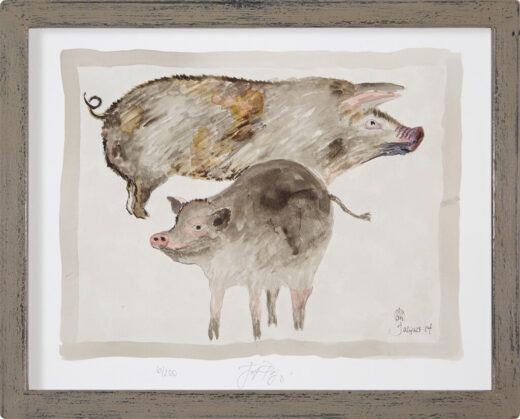 “Pigs” (retired) framed limited edition Jacques Pepin print. Individually signed and numbered.