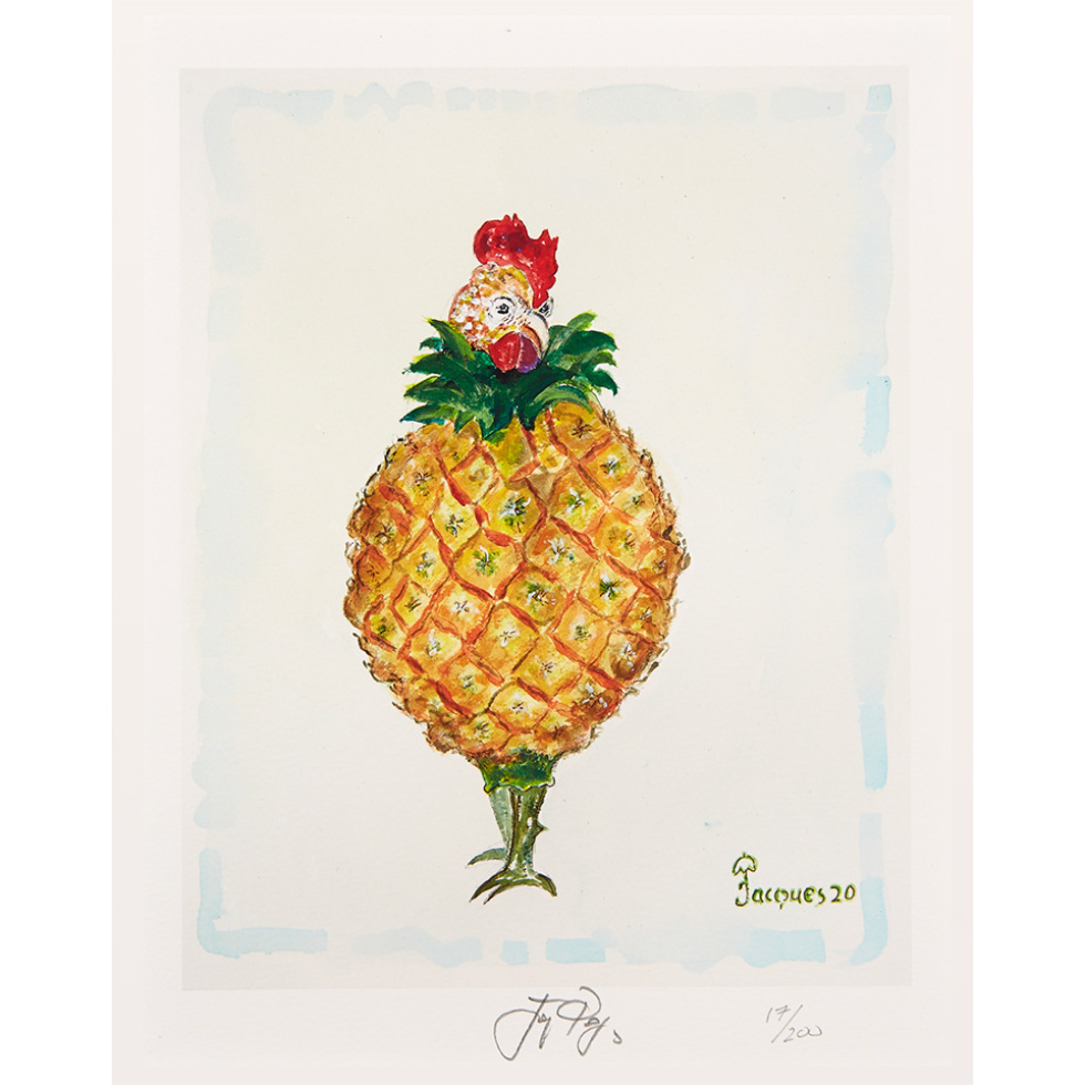 “Pineapple Chic” (retired) unframed limited edition Jacques Pepin print. Individually signed and numbered.