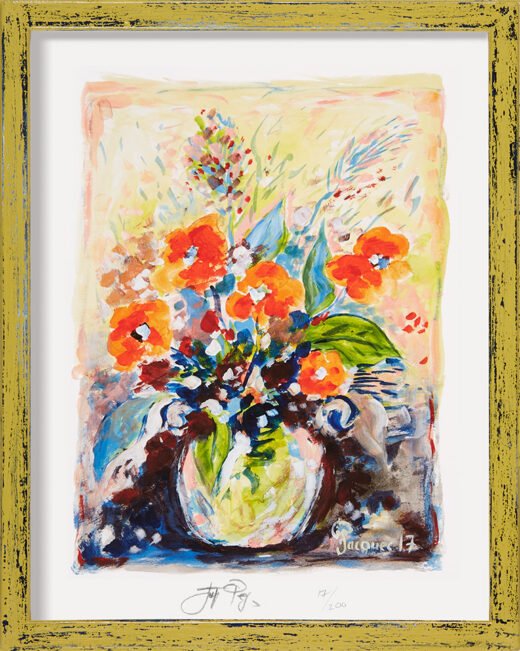 “Poppies” (retired) framed limited edition Jacques Pepin print. Individually signed and numbered.
