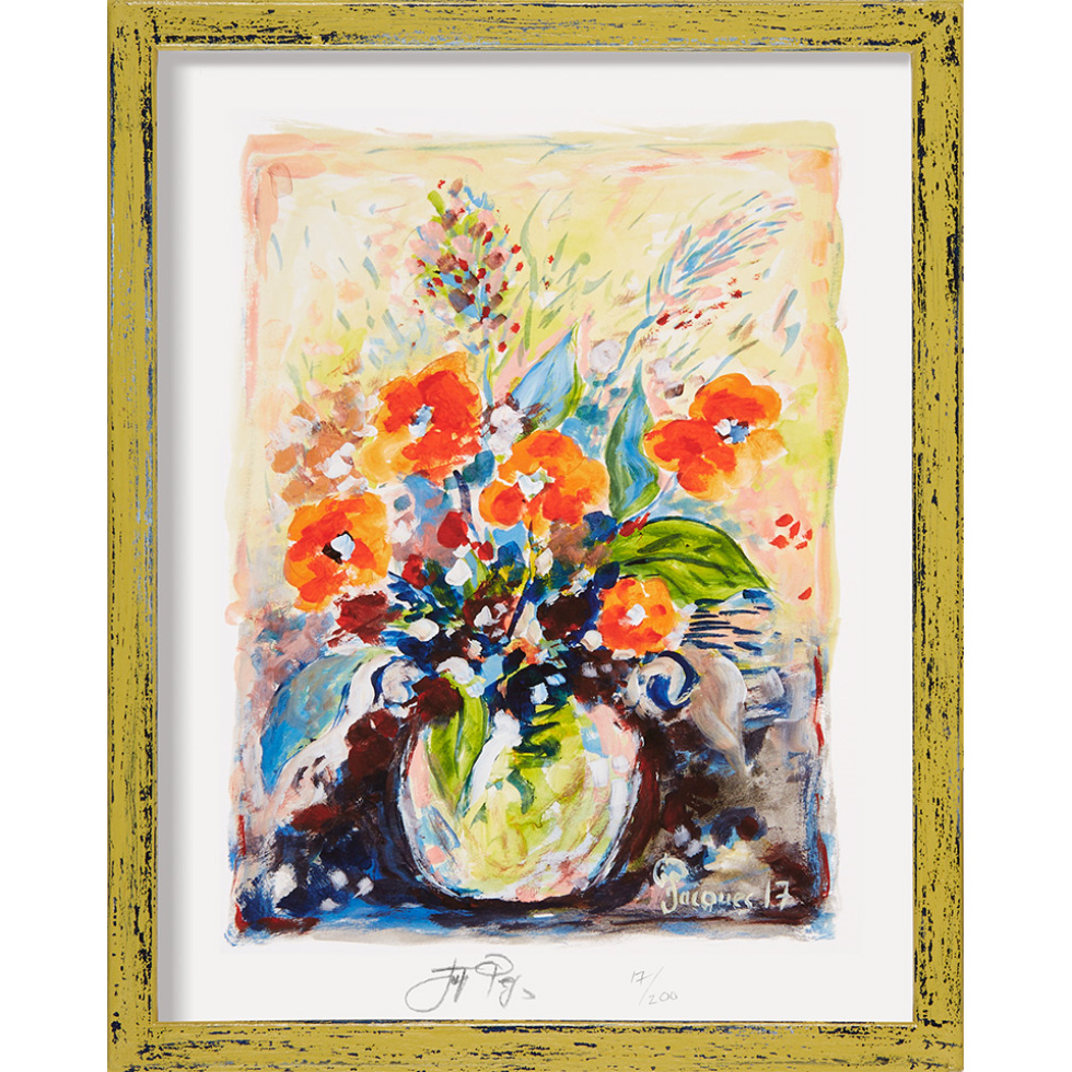 “Poppies” (retired) framed limited edition Jacques Pepin print. Individually signed and numbered.