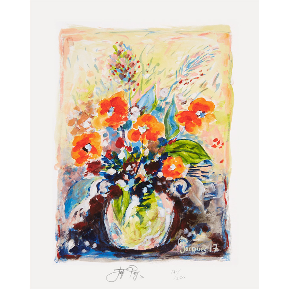 “Poppies” (retired) unframed limited edition Jacques Pepin print. Individually signed and numbered.