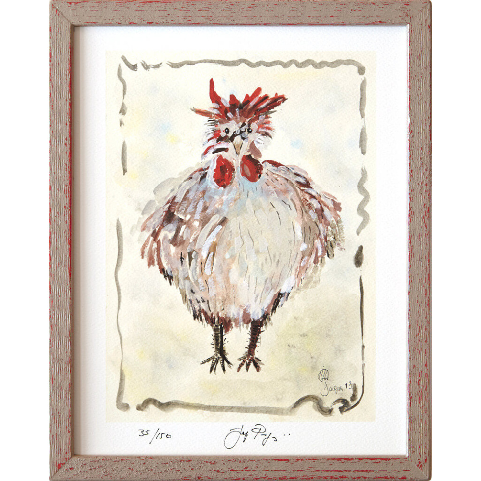 “The Cock” (retired) framed limited edition Jacques Pepin print. Individually signed and numbered.