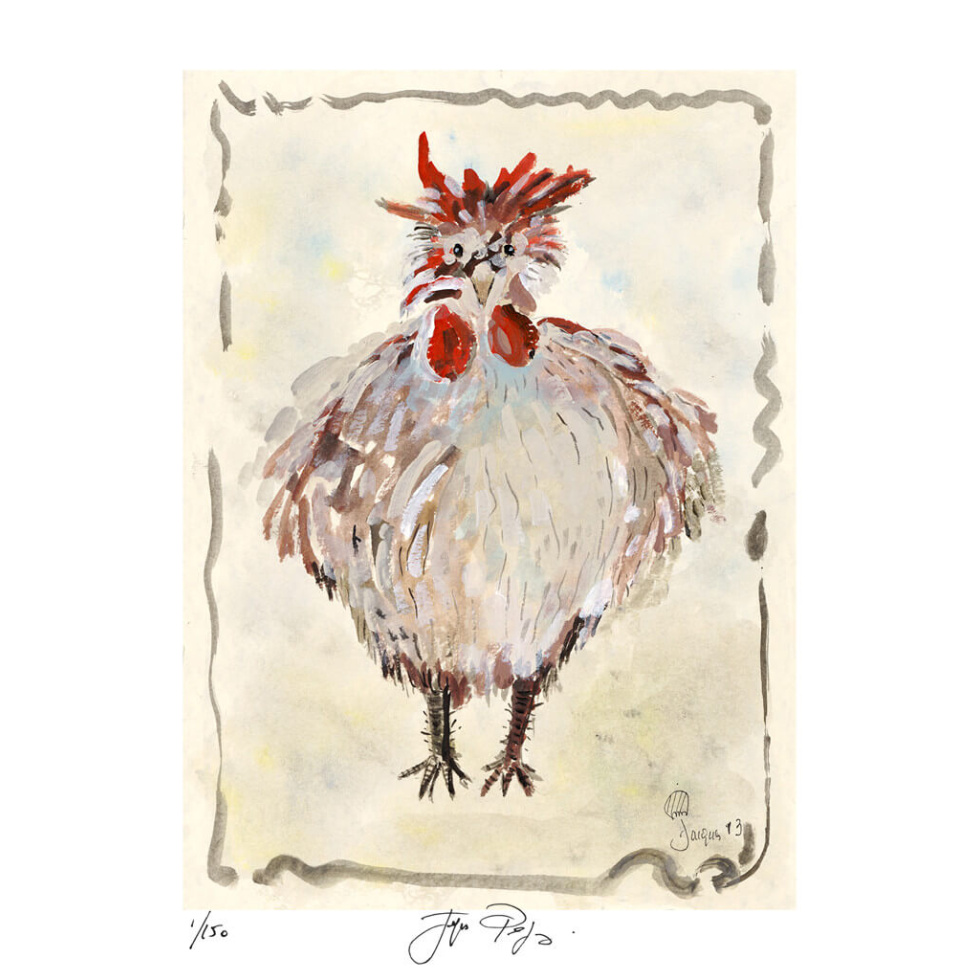 “The Cock” (retired) unframed limited edition Jacques Pepin print. Individually signed and numbered.