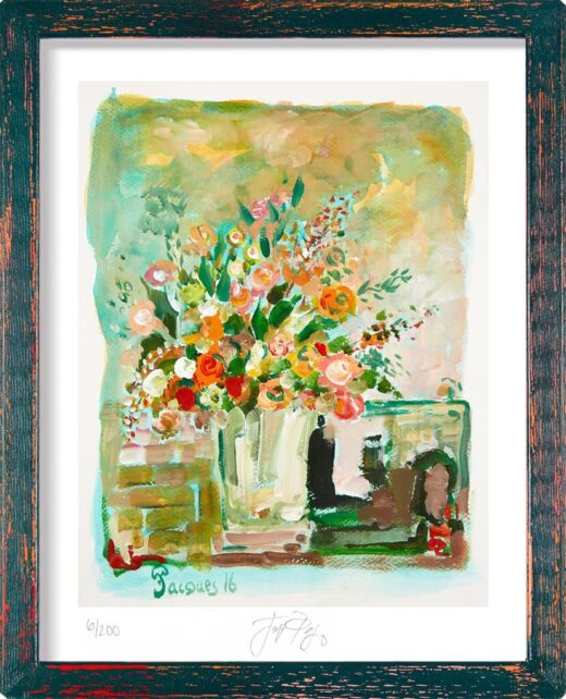 “White Vase” (retired) framed limited edition Jacques Pepin print. Individually signed and numbered.