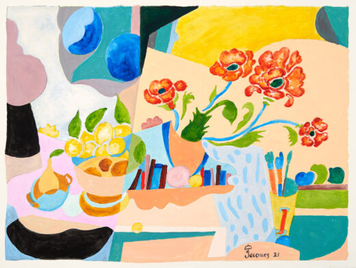 “Flowers and Fruits No. 2” Original Painting For Sale on the Artistry of Jacques Pepin Art Site