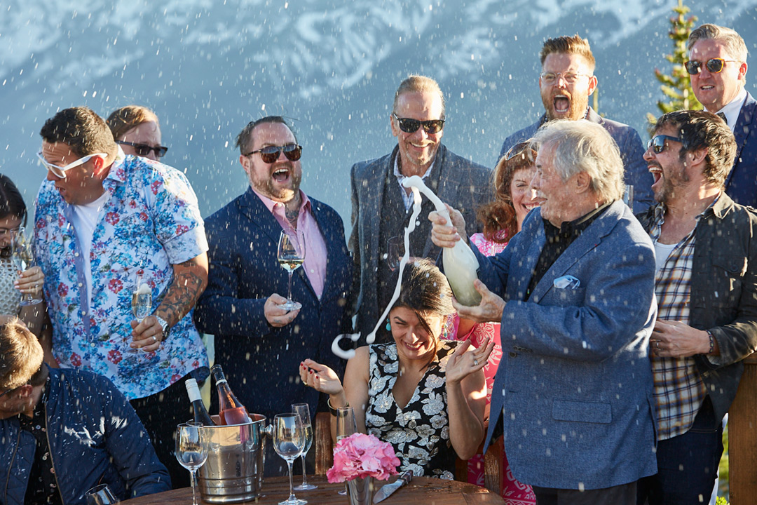 Celebration! Chef Jacques Pepin Pops a Bottle of Champagne