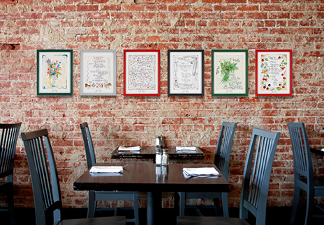 Menu Prints by Chef and Artist Jacques Pepin on Restaurant, Cafe, Bistro Walls