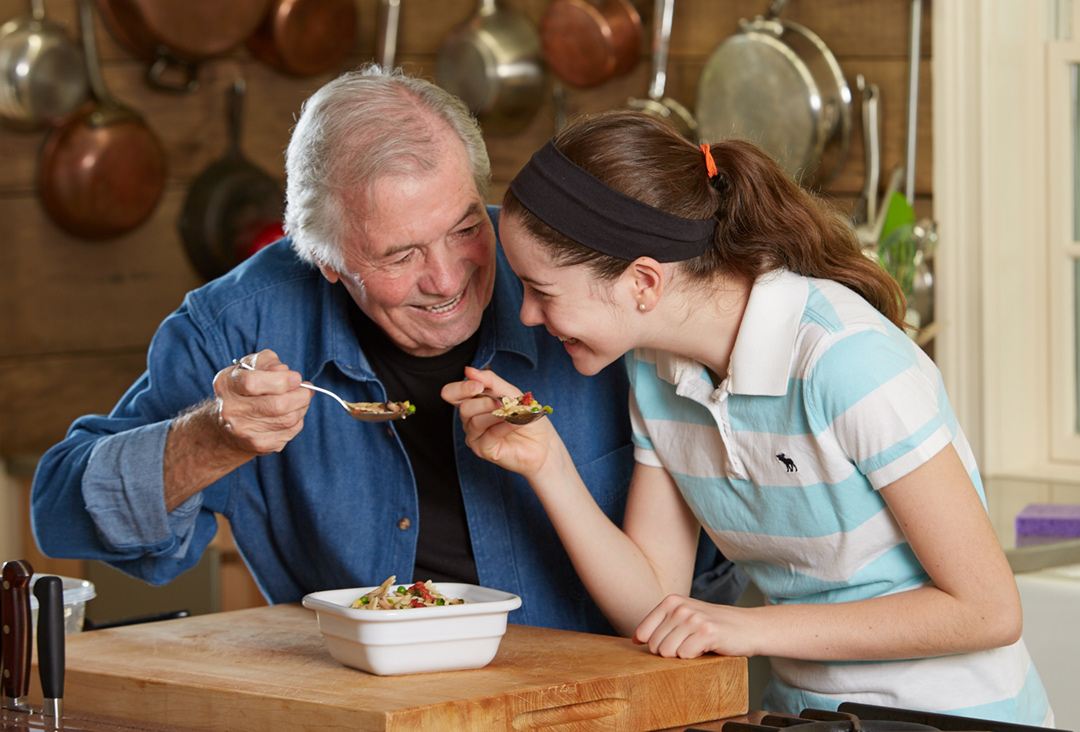 Chef Jacques Pepin with His Granddaughter Shorey