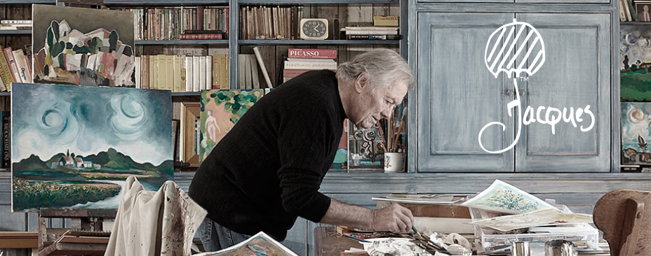 Chef and Artist Jacques Pepin in His Home Artist Studio