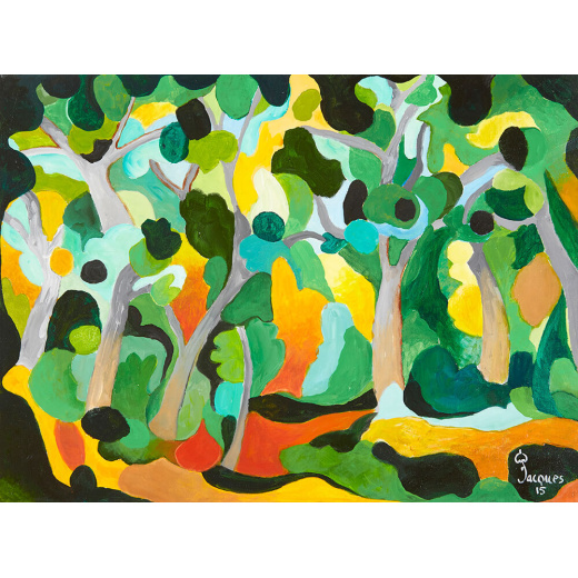 “Dream Forest” is an original painting by chef and artist Jacques Pepin