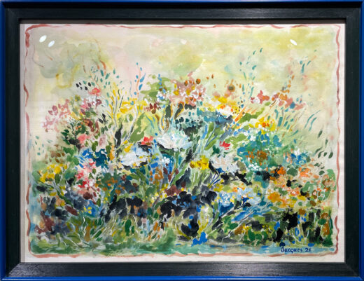 “Field of Flowers” is an original painting by chef and artist Jacques Pepin