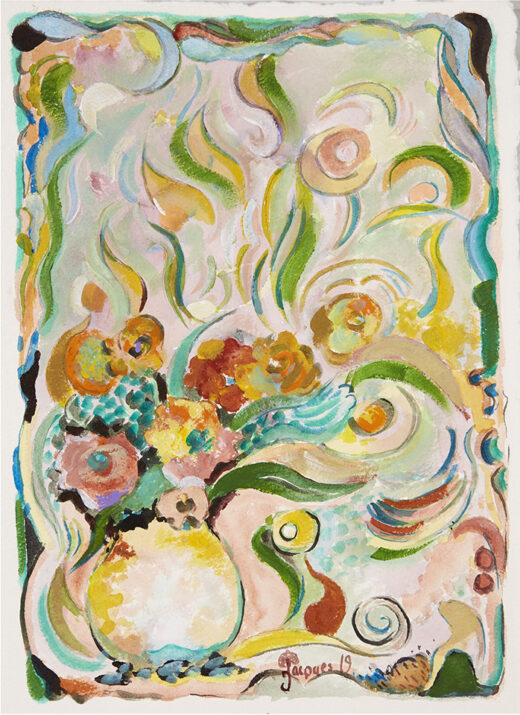 “Fleming Flowers” is an original painting by chef and artist Jacques Pepin