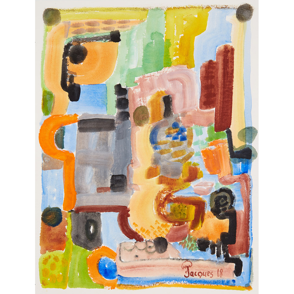 “Forms and Colors” is an original painting by chef and artist Jacques Pepin