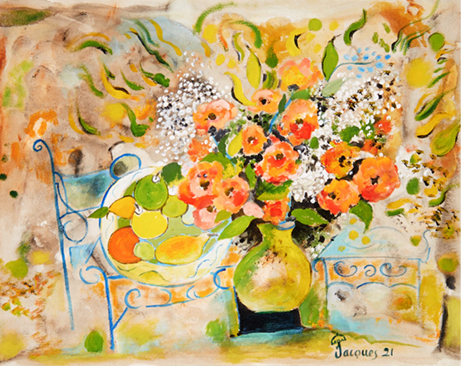 “Fruit and Flowers” Jacques Pepin Signed Limited Edition Print