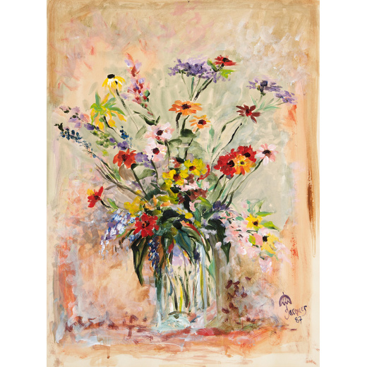 “Glass Vase” is an original painting by chef and artist Jacques Pepin