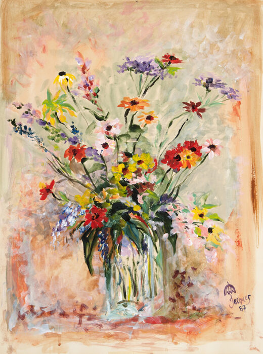 “Glass Vase” is an original painting by chef and artist Jacques Pepin
