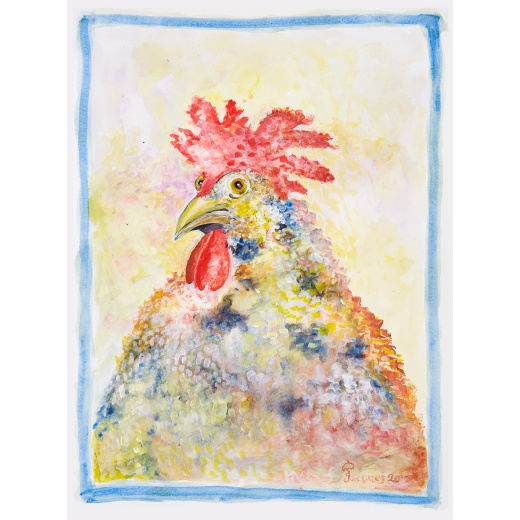 “Imperial Chicken” is an original painting by chef and artist Jacques Pepin