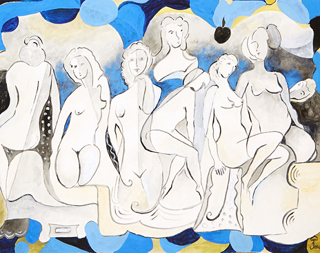 “Les Demoiselles” Jacques Pepin Signed Gallery-Size Print