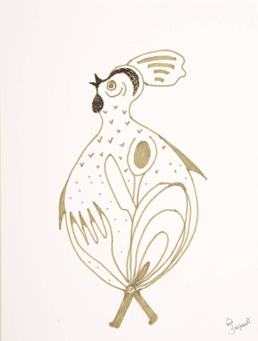 “Line Chix No. 3” is an original painting by chef and artist Jacques Pepin