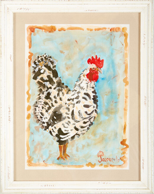 “Mister Piper” is an original painting by chef and artist Jacques Pepin“X” is an original painting by chef and artist Jacques Pepin