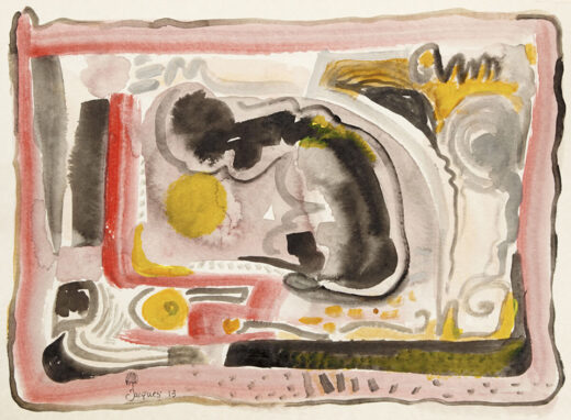 “Relaxing” is an original painting by chef and artist Jacques Pepin