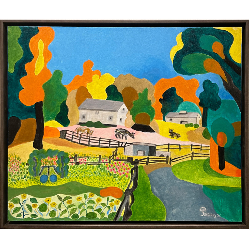 “Stamford Museum No. 1” is an original painting by chef and artist Jacques Pepin