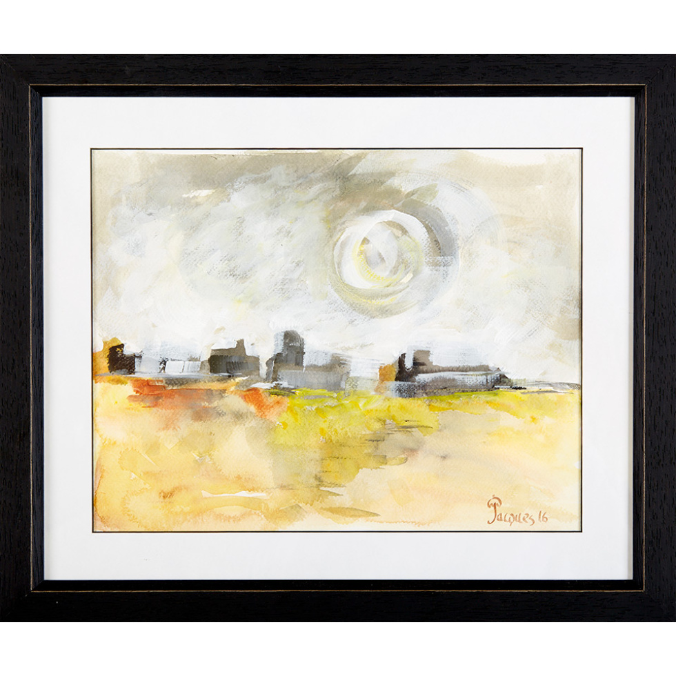 “Stormy Landscape” is an original painting by chef and artist Jacques Pepin