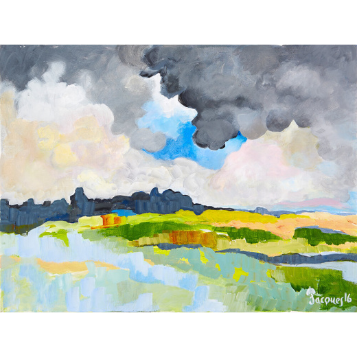 “Stormy Sky” is an original painting by chef and artist Jacques Pepin