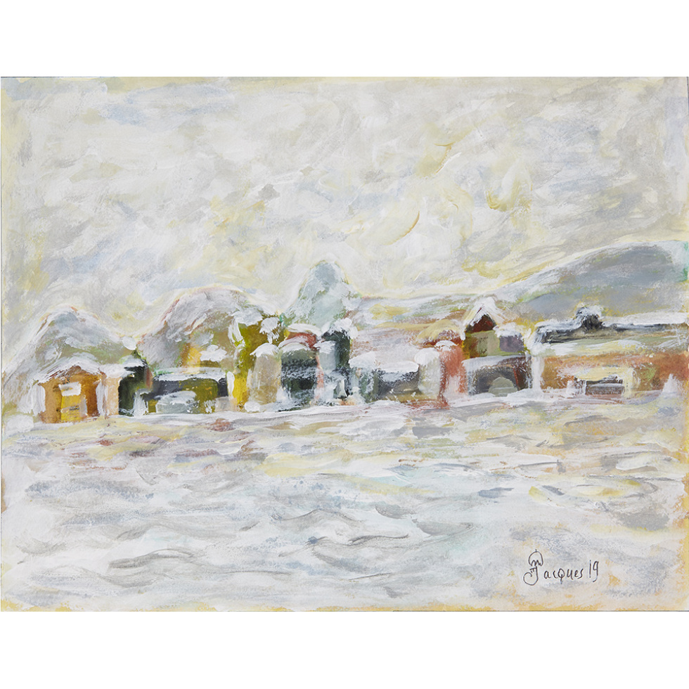 “Winter Scene” is an original painting by chef and artist Jacques Pepin
