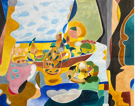 “Yellow Buffet” Jacques Pepin Original Painting For Sale
