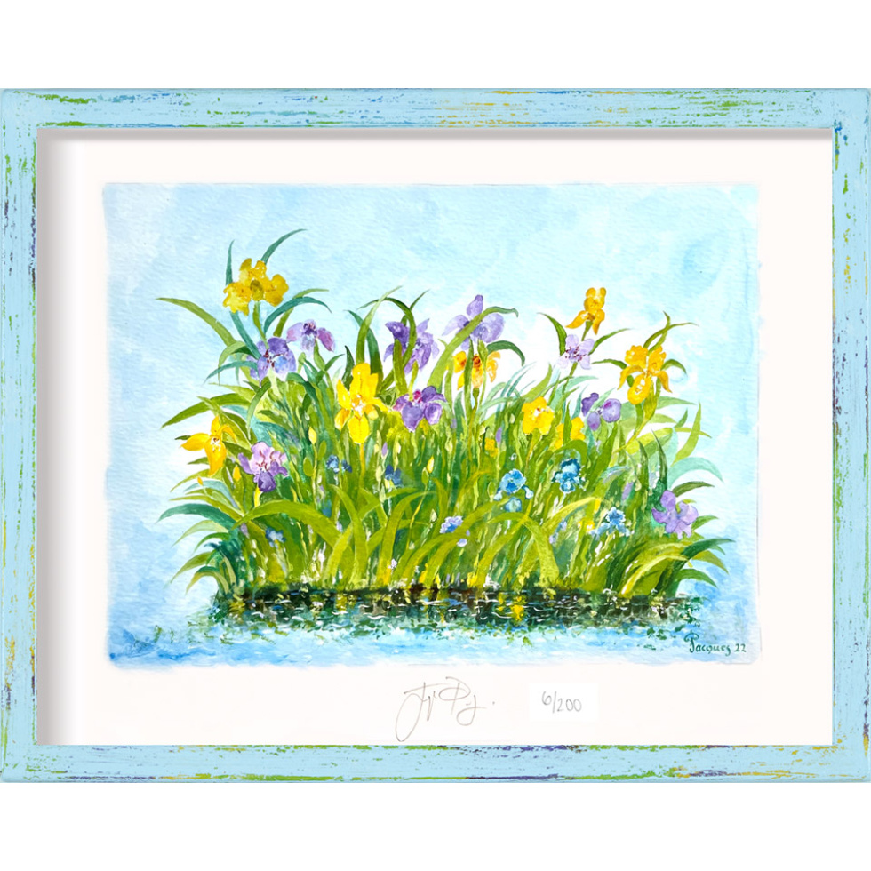 “Irises” Jacques Pepin Signed Fine Art Print