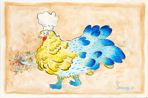 “The Chicken Cook” Original Artwork by Chef and Artist Jacques Pepin