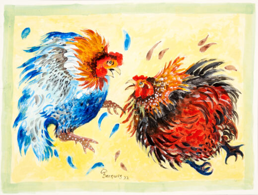 “The Fight” Original Artwork by Chef and Artist Jacques Pepin