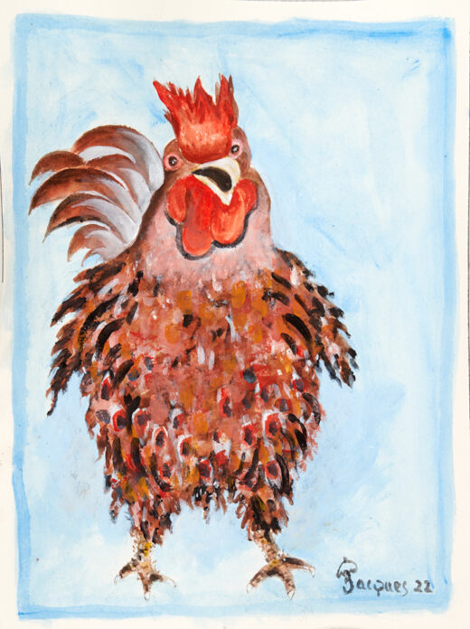 “The Invincible Cock” Original Artwork by Chef and Artist Jacques Pepin