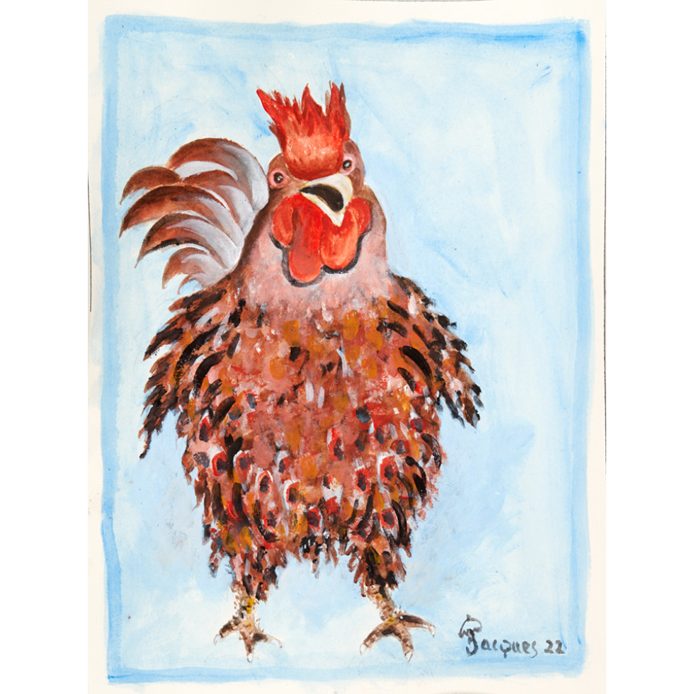 “The Invincible Cock” Original Artwork by Chef and Artist Jacques Pepin