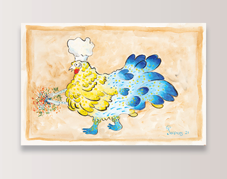 “The Chicken Cook” Jacques Pepin Original Painting