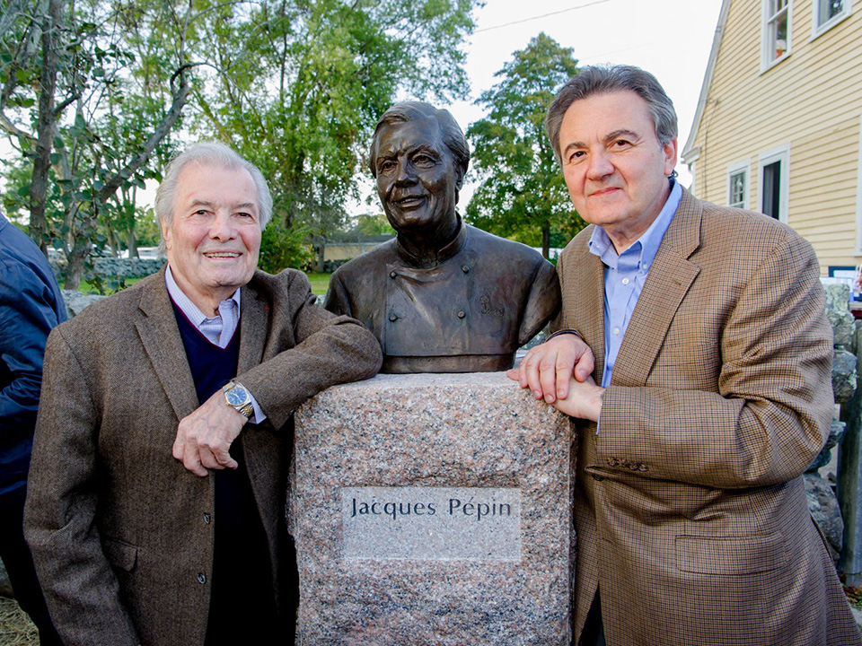 Jacques Pepin Foundation: Harvest Tribute and Installation of a Bronze Statue of Jacques at Stone Acre Farms