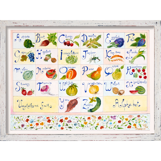 Alphabet with Fruits and Vegetables by Jacques Pepin Signed and Numbered Print